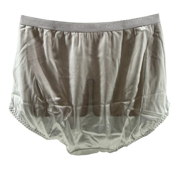 CocoCoco Secrets Silver White Satin Full Coverage Panties Underwear #38301 2XL - Picture 4 of 4